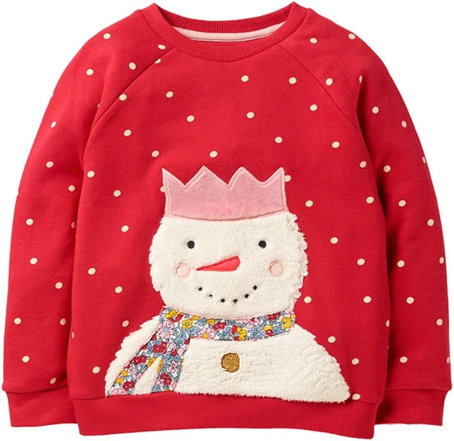 EULLA Little Boys Girls Sweatshirt Toddler Boys Christmas Clothes Baby Pullover Sweater Kids Pullover for Boys 1-7 Years Old…, Snowman-christmas Red, 5-6 Years