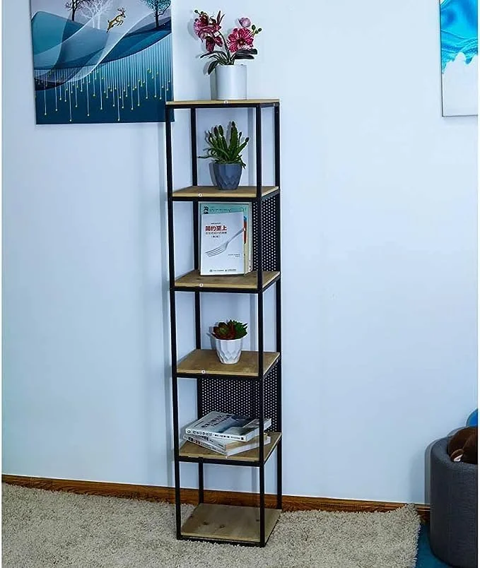 قفسه کتاب چوبی YATAI، قفسه کتاب 6 طبقه، واحد قفسه بندی قفسه کتاب بلند با قاب فلزی، قفسه های قابل تنظیم چند منظوره برای دفتر کار خانگی، حمام، آشپزخانه، اتاق نشیمن قفسه کتاب چوبی YATAI، قفسه کتاب 6 طبقه، واحد قفسه بندی قفسه کتاب بلند با قاب فلزی، قفسه های قابل تنظیم چند منظوره برای دفتر کار خانگی، حمام، آشپزخانه، اتاق نشیمن