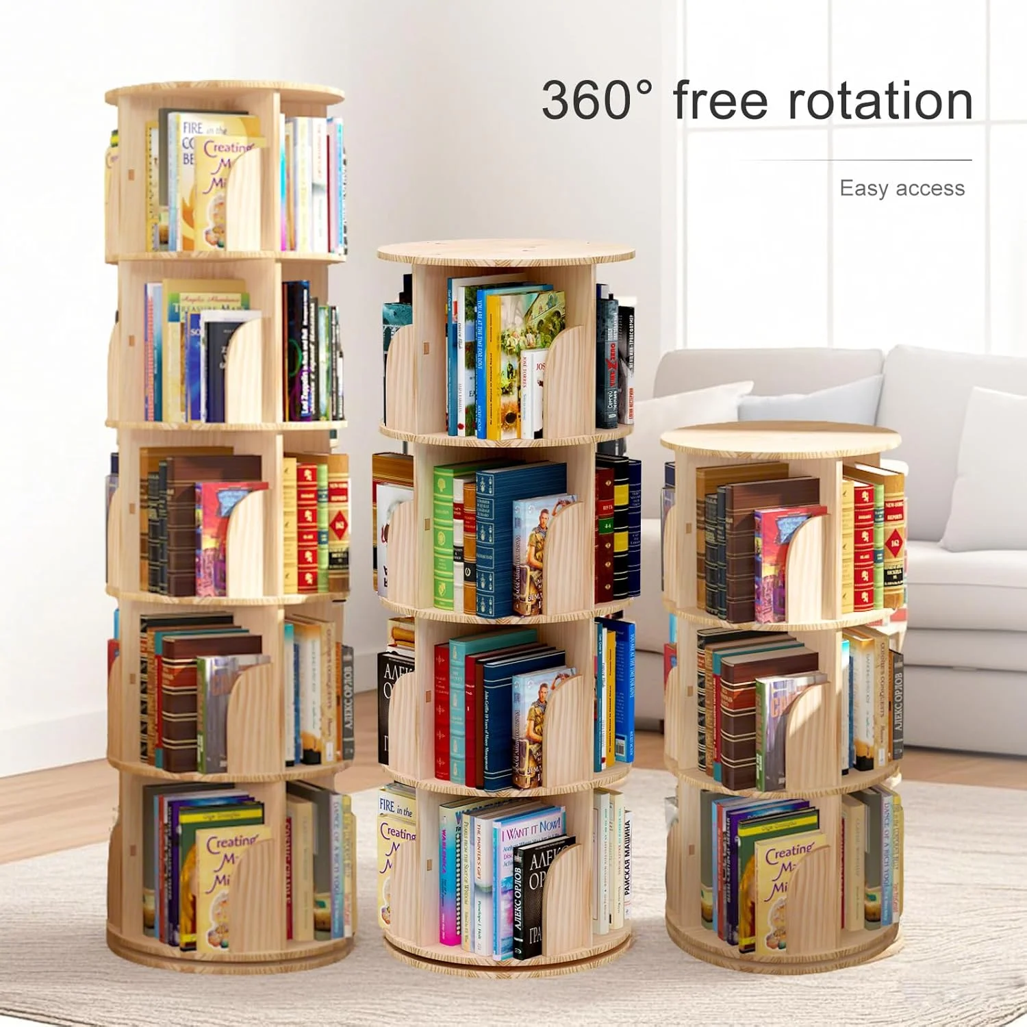 کتابخانه چوبی گردان 360 درجه، قفسه ذخیره سازی چوبی 3 طبقه، قفسه گوشه ای برای اتاق خواب، اتاق نشیمن، اتاق مطالعه، کتابخانه چوبی دوار کتابخانه چوبی گردان 360 درجه، قفسه ذخیره سازی چوبی 3 طبقه، قفسه گوشه ای برای اتاق خواب، اتاق نشیمن، اتاق مطالعه، کتابخانه چوبی دوار