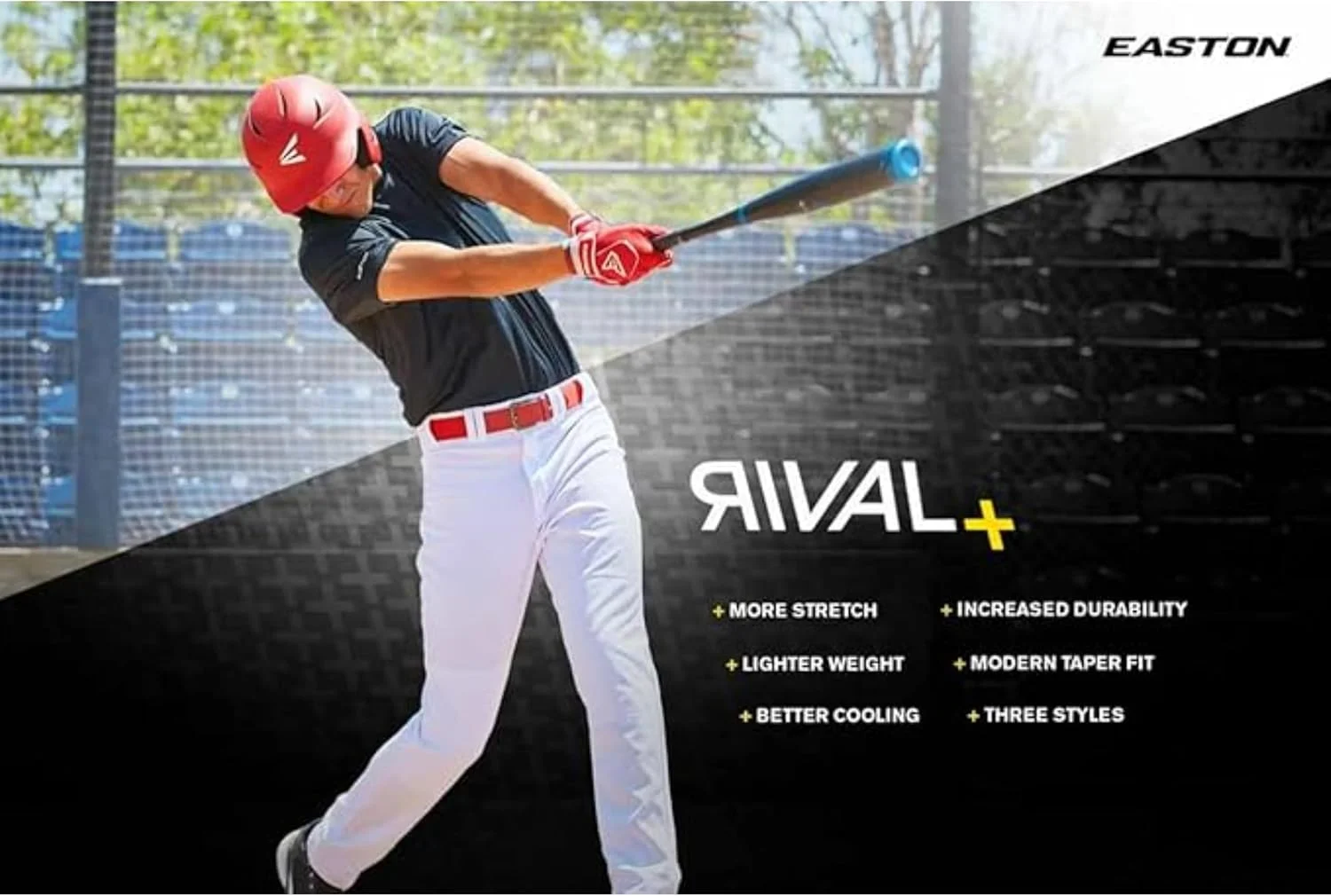 شلوار بیسبالی کشباف EASTON RIVAL+، 2021، جوانان، یکدست، شلوار بیسبالی لوله دار شلوار بیسبالی کشباف EASTON RIVAL+، 2021، جوانان، یکدست، شلوار بیسبالی لوله دار
