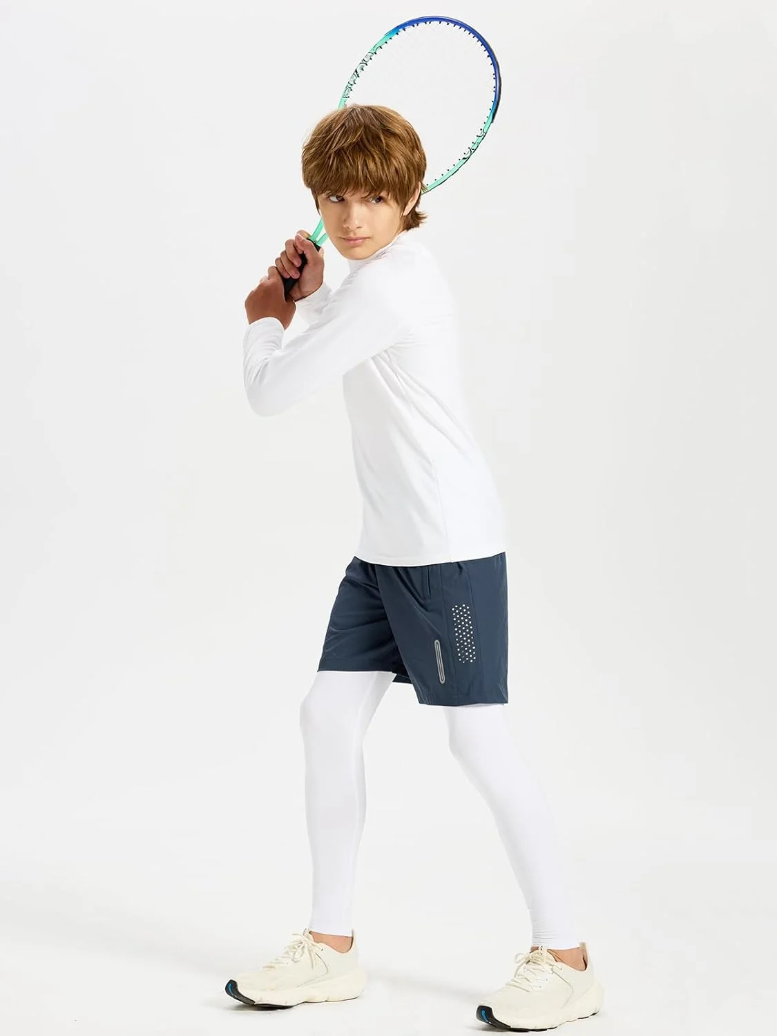 پیراهن فشاری حرارتی پسرانه جوانان DEVOROPA آستین بلند پشم گوسفند لایه پایه زیرپوش فوتبال بیسبال