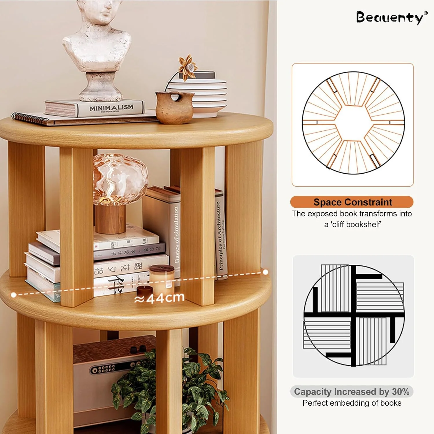 قفسه کتاب چوبی 5 طبقه چرخان 360 درجه Beauenty، قفسه کتاب درختی با چرخ های غلتکی، قفسه ذخیره سازی ایستاده، قفسه کتاب برای اتاق خواب، اتاق نشیمن، مطالعه، دفتر (مدل 1) قفسه کتاب چوبی 5 طبقه چرخان 360 درجه Beauenty، قفسه کتاب درختی با چرخ های غلتکی، قفسه ذخیره سازی ایستاده، قفسه کتاب برای اتاق خواب، اتاق نشیمن، مطالعه، دفتر (مدل 1)
