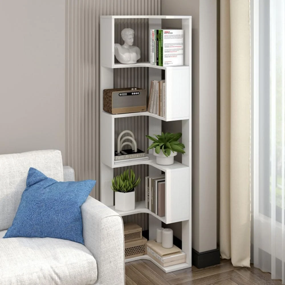 کتابخانه گوشه ای چوبی Kutis - قفسه کتاب ایستاده و صرفه جویی در فضا با طبقات باز، قفسه گوشه دیواری برای دکور و نگهداری کتاب، واحد نمایش چوبی برای اتاق نشیمن 30x30x160 سانتی متر کتابخانه گوشه ای چوبی Kutis - قفسه کتاب ایستاده و صرفه جویی در فضا با طبقات باز، قفسه گوشه دیواری برای دکور و نگهداری کتاب، واحد نمایش چوبی برای اتاق نشیمن 30x30x160 سانتی متر