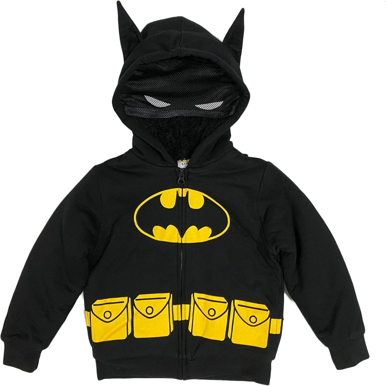 هودی پشمی شرپای پسرانه بتمن DC Comics، سایز 5T، مشکی