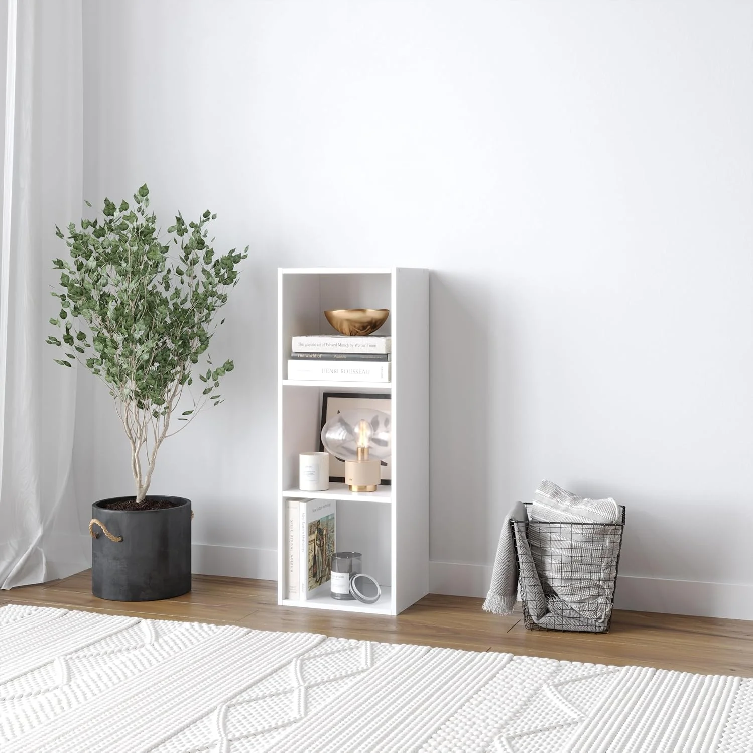قفسه کتاب چوبی چند طبقه URBNLIVING، قفسه نمایشگر، واحد قفسه ذخیره سازی (سفید، 3 طبقه) قفسه کتاب چوبی چند طبقه URBNLIVING، قفسه نمایشگر، واحد قفسه ذخیره سازی (سفید، 3 طبقه)