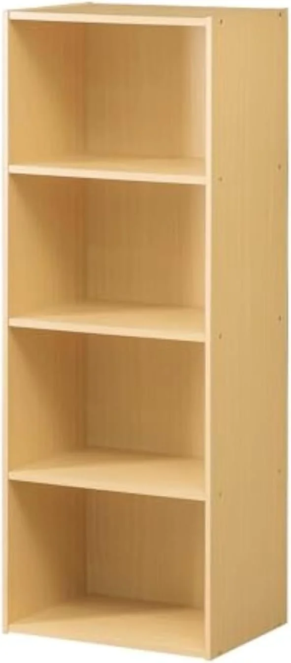 قفسه کتاب چوبی، قفسه نگهداری کتاب، کتابخانه، 4 طبقه - 29 طول x 40 عرض x 106.5 ارتفاع سانتی متر (راش)