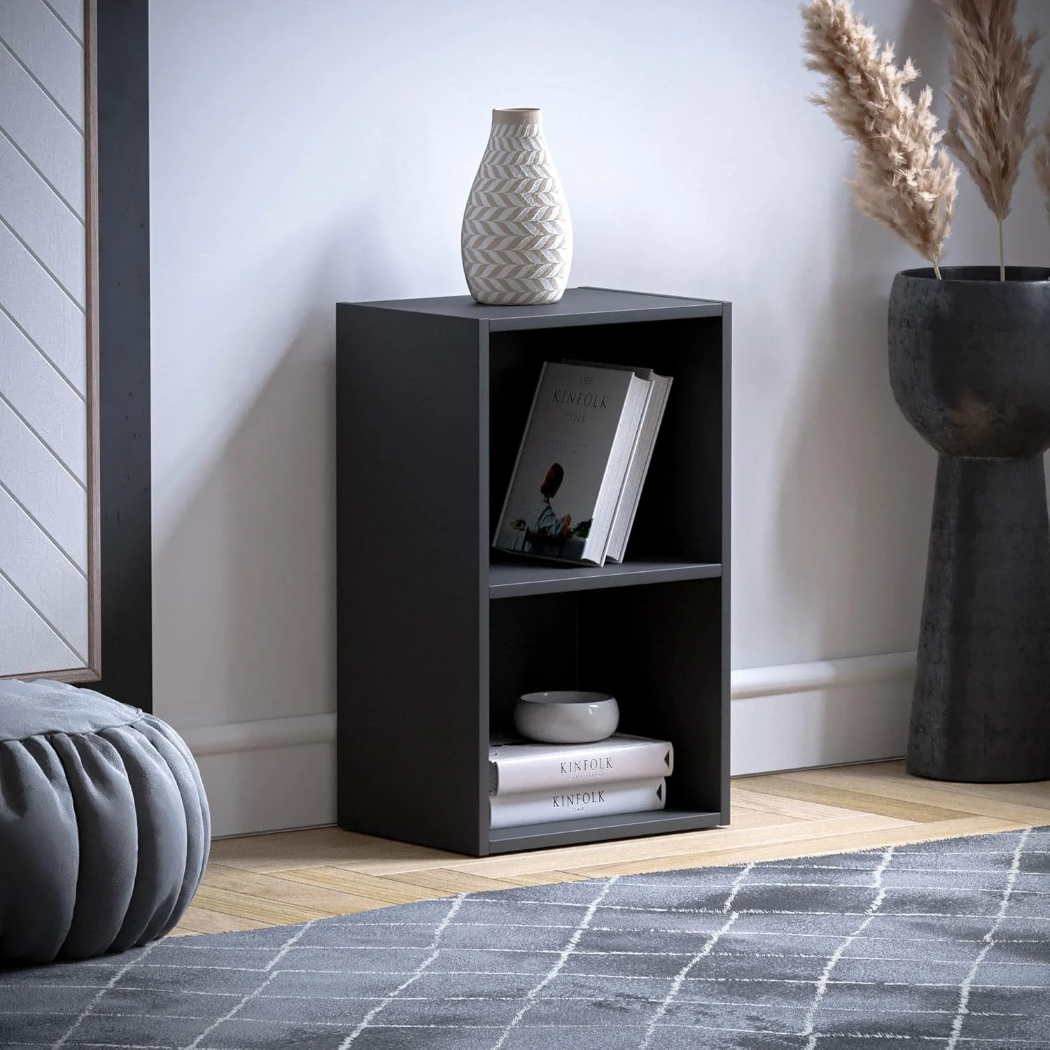 کتابخانه مکعبی 2 طبقه Vida Designs Oxford، قفسه بندی چوبی مشکی، واحد ذخیره سازی نمایشگر، مبلمان اتاق نشیمن اداری کتابخانه مکعبی 2 طبقه Vida Designs Oxford، قفسه بندی چوبی مشکی، واحد ذخیره سازی نمایشگر، مبلمان اتاق نشیمن اداری