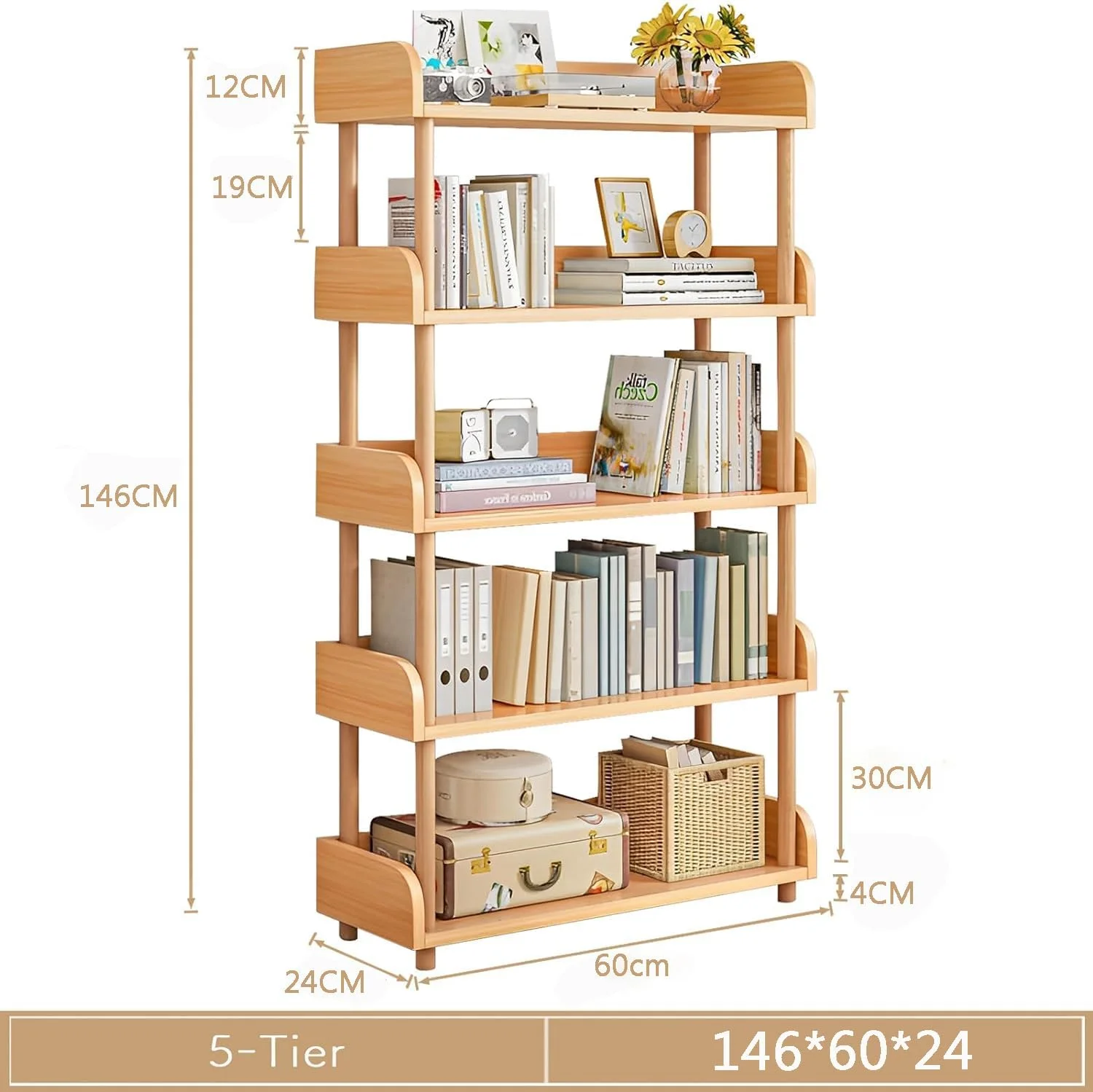قفسه کتاب 5 طبقه باز U-HOOME - قفسه کتاب مستقل، قفسه کتاب، قفسه چوبی، استند نمایش قفسه های ذخیره سازی چوبی با لبه بالایی و قاب چوبی جامد برای اتاق نشیمن، دفتر کار خانگی، کابینت ذخیره سازی (بژ) قفسه کتاب 5 طبقه باز U-HOOME - قفسه کتاب مستقل، قفسه کتاب، قفسه چوبی، استند نمایش قفسه های ذخیره سازی چوبی با لبه بالایی و قاب چوبی جامد برای اتاق نشیمن، دفتر کار خانگی، کابینت ذخیره سازی (بژ)