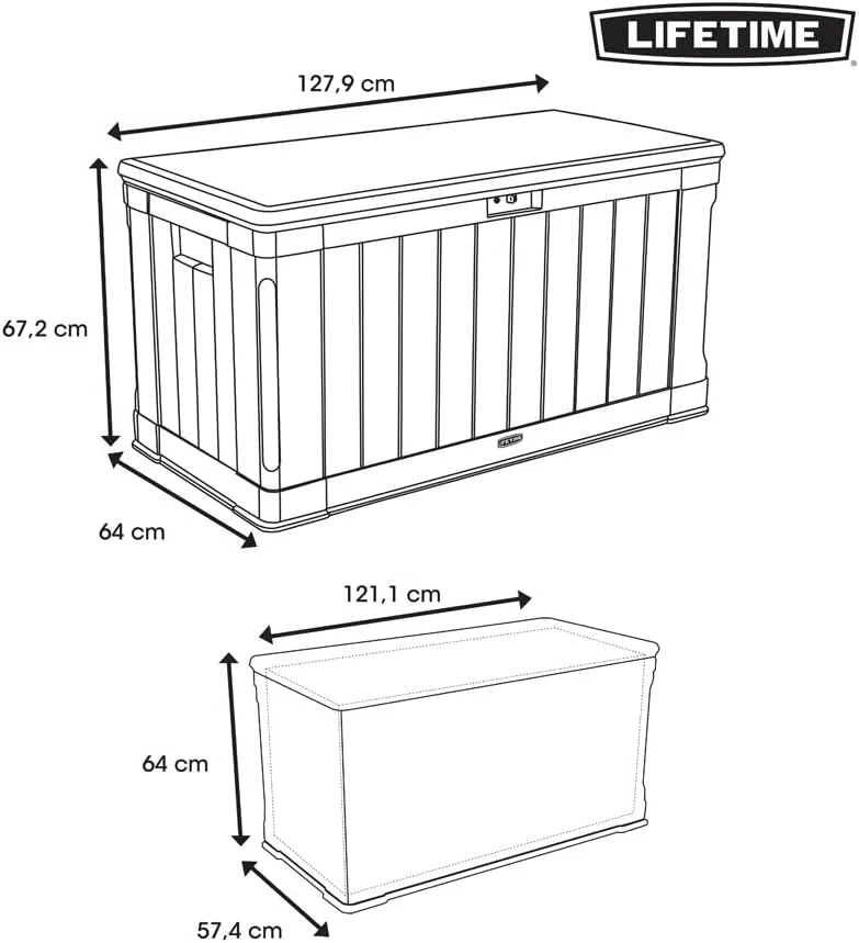 جعبه ذخیره سازی فضای باز Lifetime (ابعاد 127.9 x 64 x 67.2 سانتی متر، طرح چوب ماسه ای صحرایی) جعبه ذخیره سازی فضای باز Lifetime (ابعاد 127.9 x 64 x 67.2 سانتی متر، طرح چوب ماسه ای صحرایی)