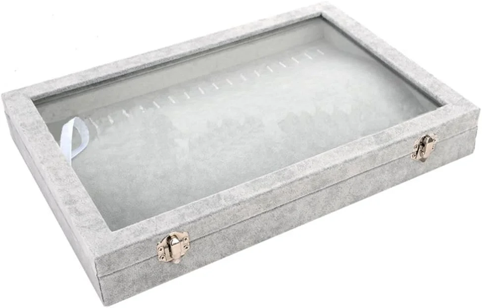 ویترین جواهرات 20 قلابه Benting Ice Velvet - جعبه نمایش گردنبند و زنجیر قابل قفل و چیده شدن با رویه شیشه ای ویترین جواهرات 20 قلابه Benting Ice Velvet - جعبه نمایش گردنبند و زنجیر قابل قفل و چیده شدن با رویه شیشه ای
