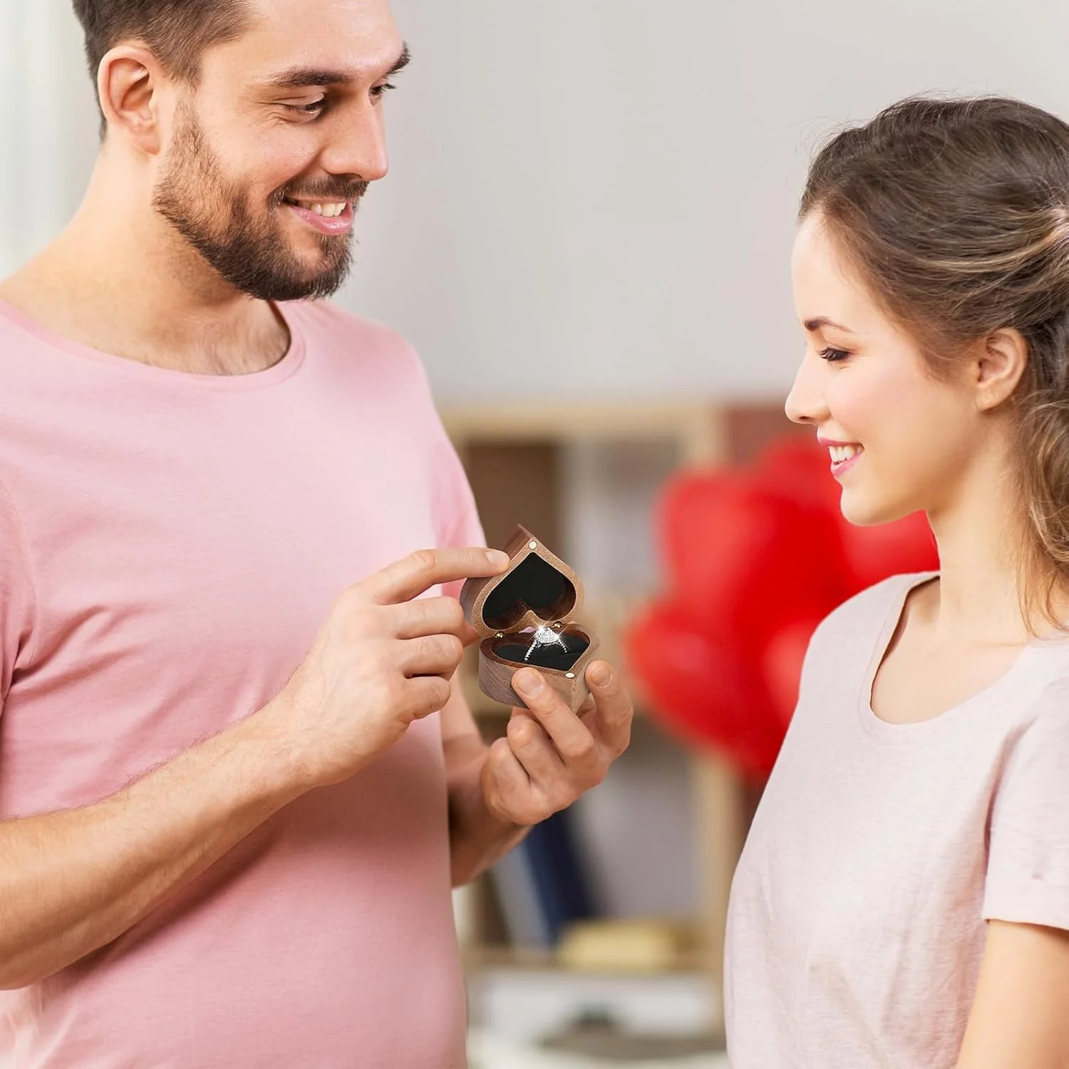 جعبه هدیه حلقه چوبی طرح قلب، جعبه جواهرات چوبی وینتیج شخصی سازی شده برای پیشنهاد ازدواج، نامزدی، مراسم عروسی، سالگرد (مشکی - 1 اسلات) جعبه هدیه حلقه چوبی طرح قلب، جعبه جواهرات چوبی وینتیج شخصی سازی شده برای پیشنهاد ازدواج، نامزدی، مراسم عروسی، سالگرد (مشکی - 1 اسلات)