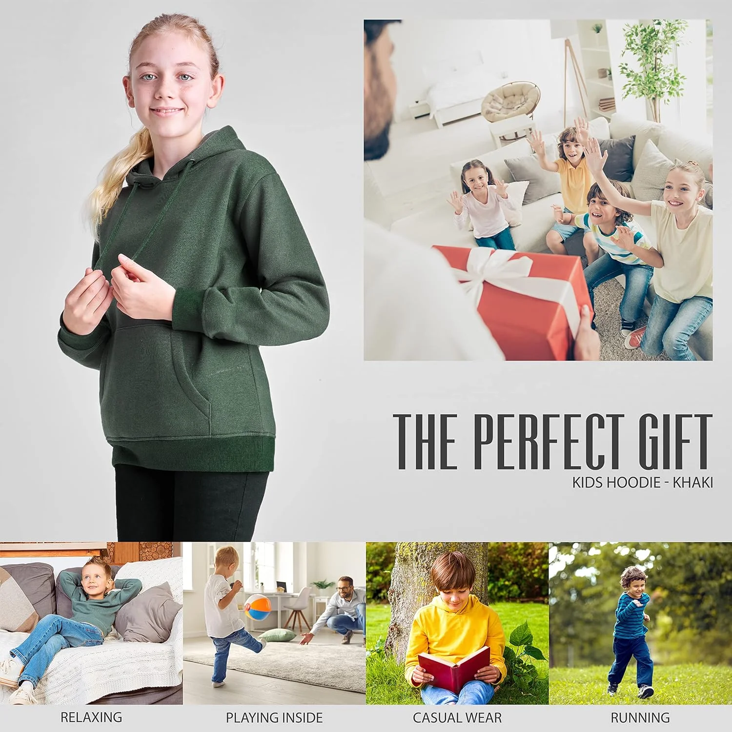 هودی ساده بچه گانه CityComfort، خاکی، 9-10 سال هودی ساده بچه گانه CityComfort، خاکی، 9-10 سال