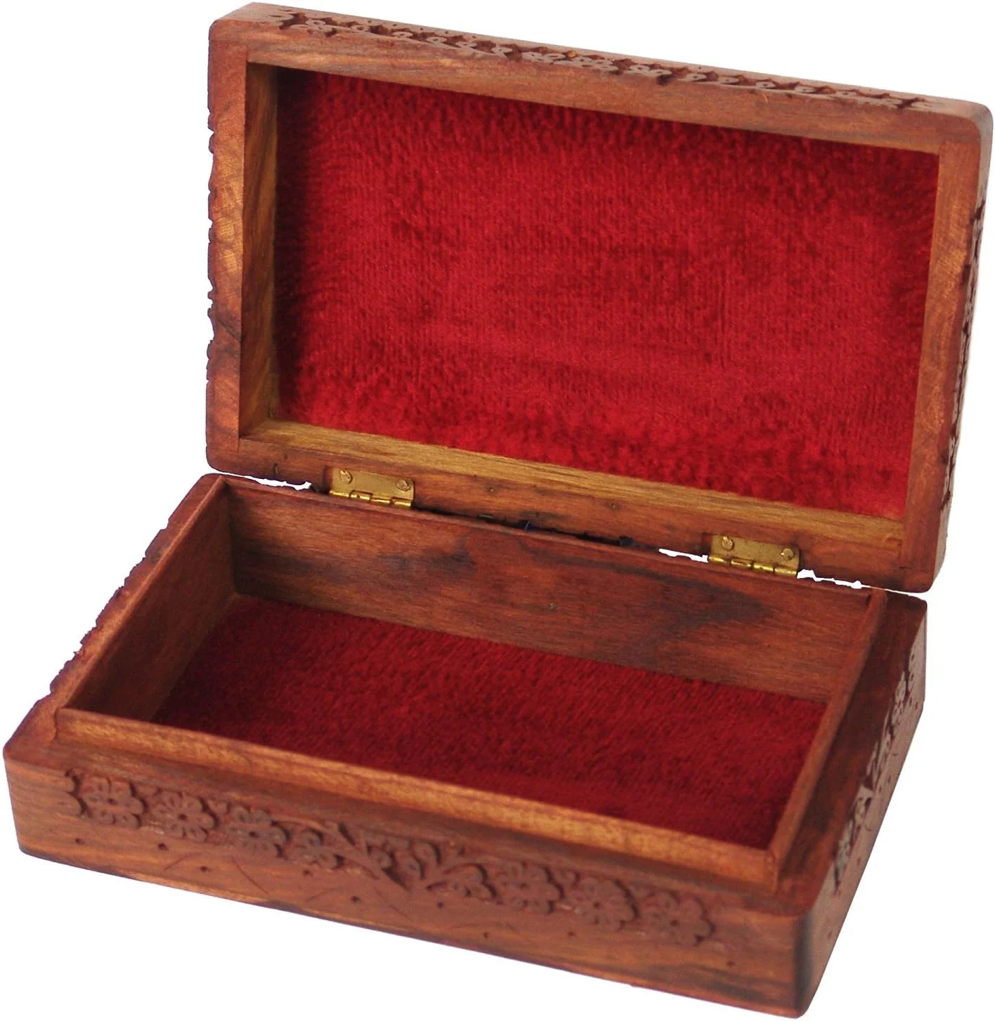 جعبه جواهرات چوبی دست ساز ITOS365، جعبه نگهداری یادگاری - هدیه ولنتاین برای زنان، 20x12.5 سانتی متر، استاندارد، چوب