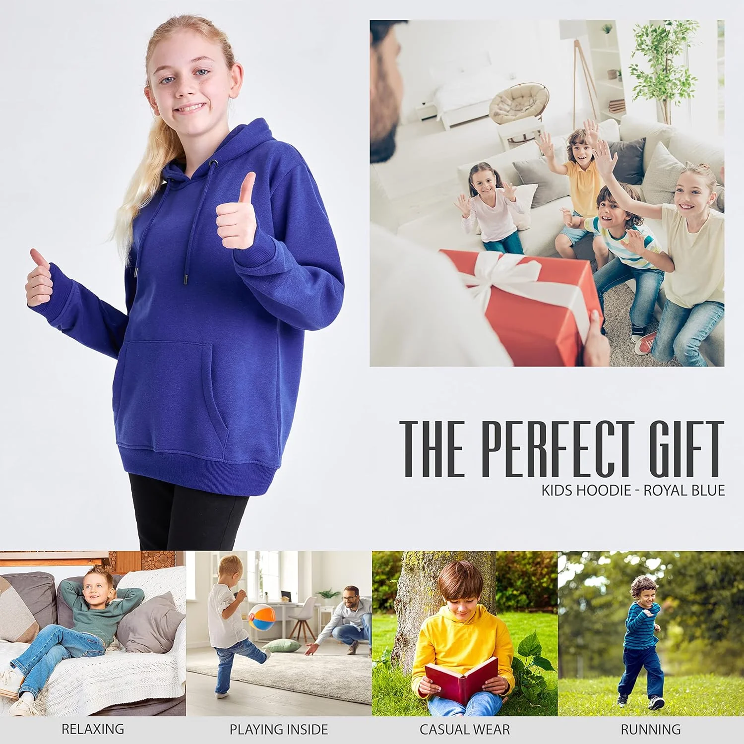 هودی پسرانه CityComfort، سویشرت کلاه دار و پولور بچه گانه (9-10 سال، آبی سلطنتی) هودی پسرانه CityComfort، سویشرت کلاه دار و پولور بچه گانه (9-10 سال، آبی سلطنتی)