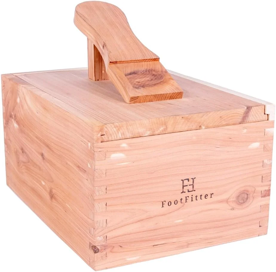 جعبه واکس چوبی سدر FootFitter - جعبه نگهداری لوازم مراقبت از کفش! سدر تولید شده در آمریکا