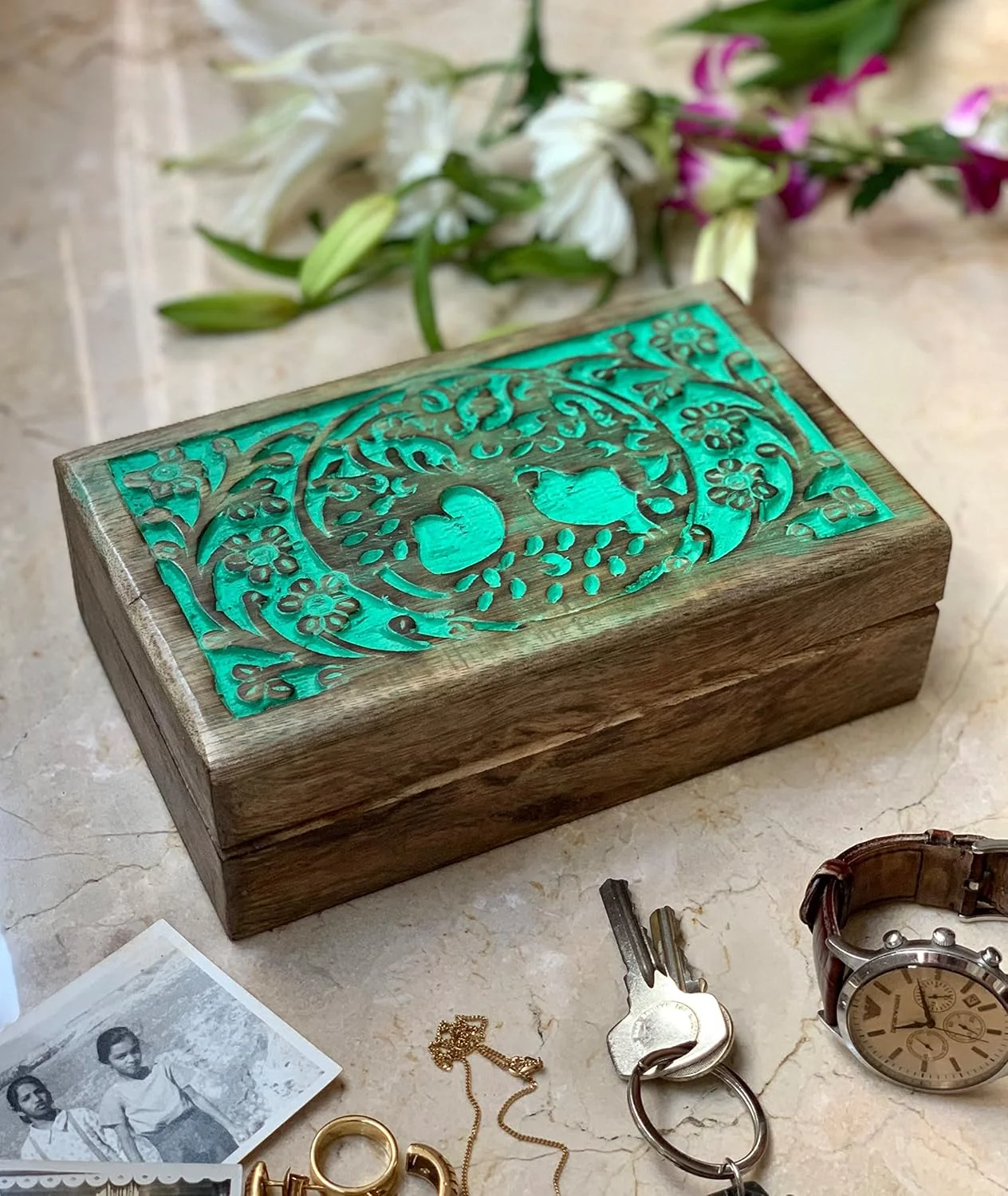 ایدههای عالی هدیه تولد جعبه جواهرات چوبی دست ساز تزئینی درخت زندگی جعبه گنج سازمان دهنده جواهرات جعبه یادگاری صندوقچه گنج دارنده زیور آلات جعبه قفل جعبه ساعت هدیه برای او… (سبز) ایدههای عالی هدیه تولد جعبه جواهرات چوبی دست ساز تزئینی درخت زندگی جعبه گنج سازمان دهنده جواهرات جعبه یادگاری صندوقچه گنج دارنده زیور آلات جعبه قفل جعبه ساعت هدیه برای او… (سبز)