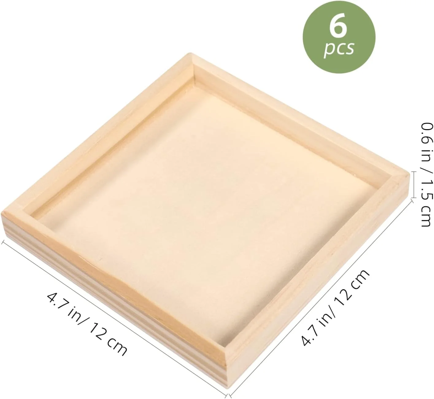 بسپورتبل 12x12 سانتیمتر سینی چوبی، بسته 6 عددی جعبه پذیرایی مربع - سینی سرو چوبی کوچک ناتمام برای مواد مونته سوری، صنایع دستی برای رنگ آمیزی بسپورتبل 12x12 سانتیمتر سینی چوبی، بسته 6 عددی جعبه پذیرایی مربع - سینی سرو چوبی کوچک ناتمام برای مواد مونته سوری، صنایع دستی برای رنگ آمیزی