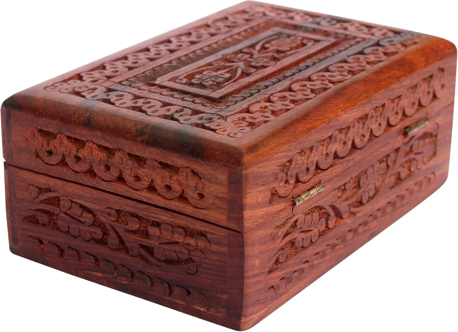 جعبه جواهرات چوبی دست ساز ITOS365 برای زنان، سازمان دهنده جواهرات چوبی با حکاکی های پیچیده، هدیه - 6 اینچ جعبه جواهرات چوبی دست ساز ITOS365 برای زنان، سازمان دهنده جواهرات چوبی با حکاکی های پیچیده، هدیه - 6 اینچ
