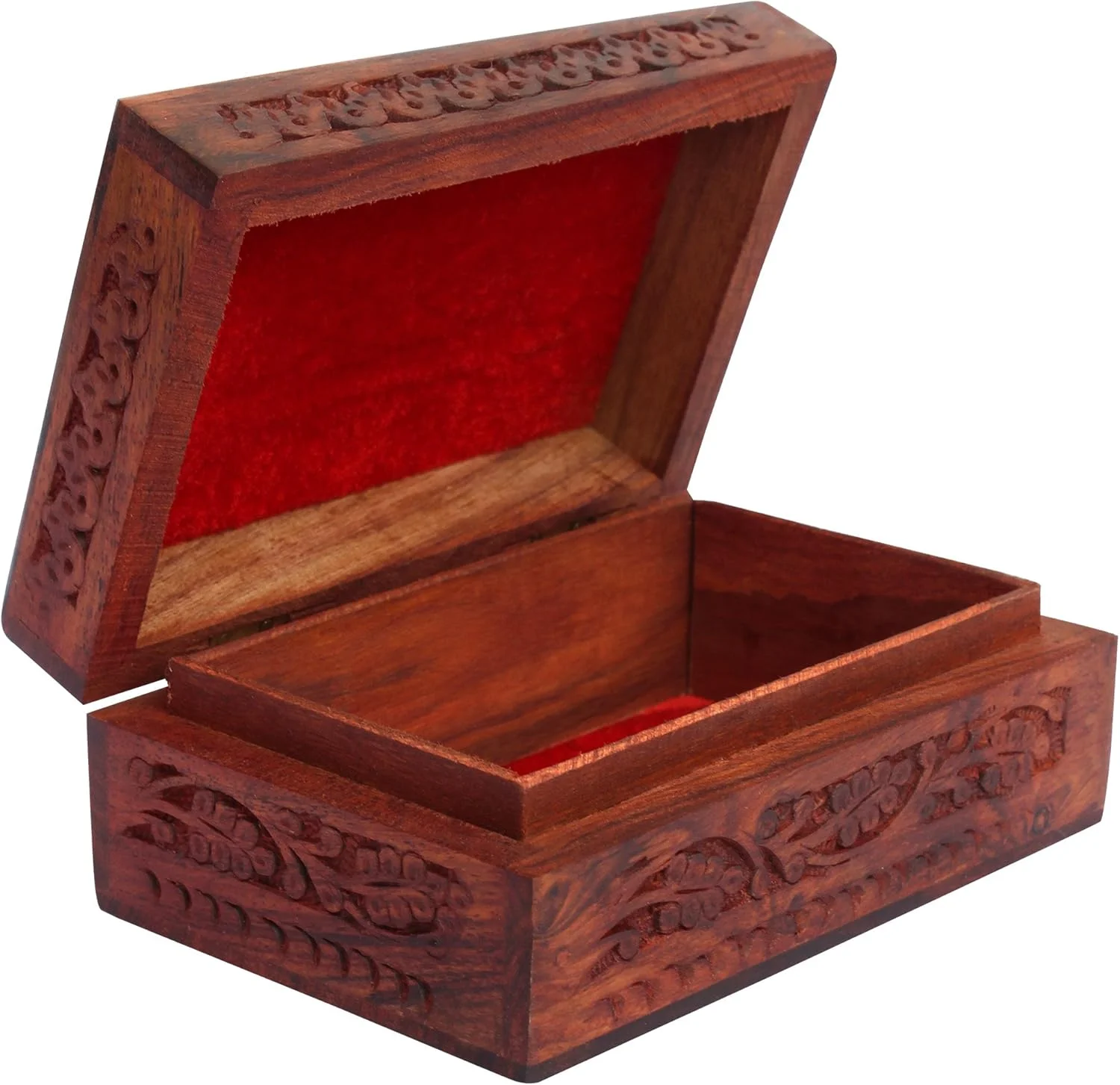 جعبه جواهرات چوبی دست ساز ITOS365 برای زنان، سازمان دهنده جواهرات چوبی با حکاکی های پیچیده، هدیه - 6 اینچ جعبه جواهرات چوبی دست ساز ITOS365 برای زنان، سازمان دهنده جواهرات چوبی با حکاکی های پیچیده، هدیه - 6 اینچ