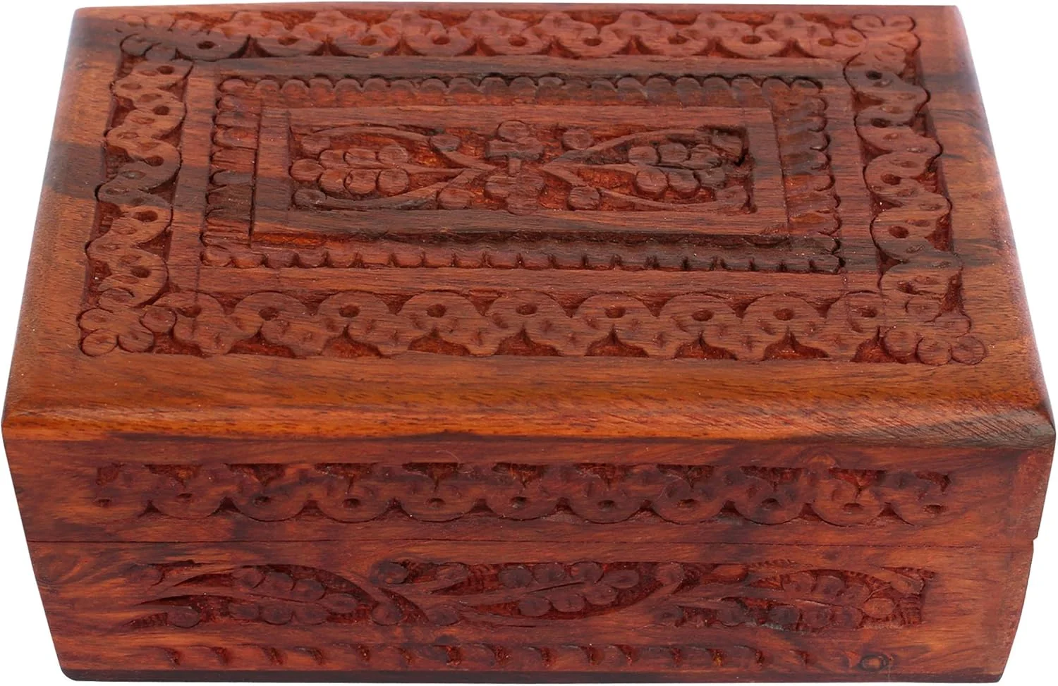 جعبه جواهرات چوبی دست ساز ITOS365 برای زنان، سازمان دهنده جواهرات چوبی با حکاکی های پیچیده، هدیه - 6 اینچ جعبه جواهرات چوبی دست ساز ITOS365 برای زنان، سازمان دهنده جواهرات چوبی با حکاکی های پیچیده، هدیه - 6 اینچ