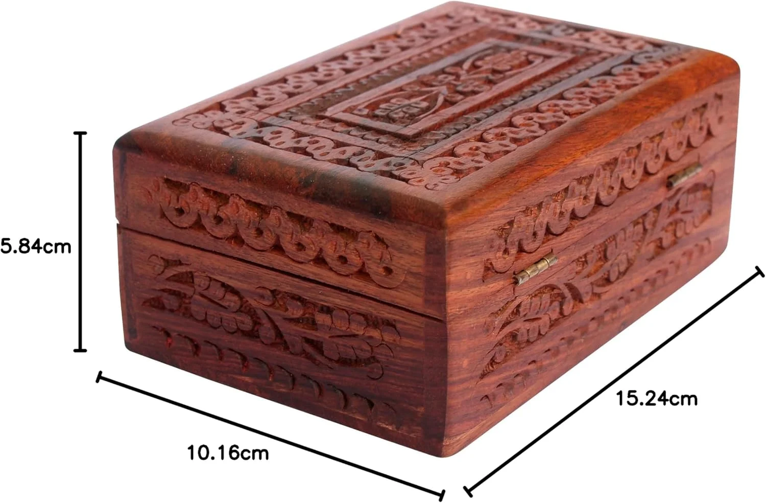 جعبه جواهرات چوبی دست ساز ITOS365 برای زنان، سازمان دهنده جواهرات چوبی با حکاکی های پیچیده، هدیه - 6 اینچ جعبه جواهرات چوبی دست ساز ITOS365 برای زنان، سازمان دهنده جواهرات چوبی با حکاکی های پیچیده، هدیه - 6 اینچ
