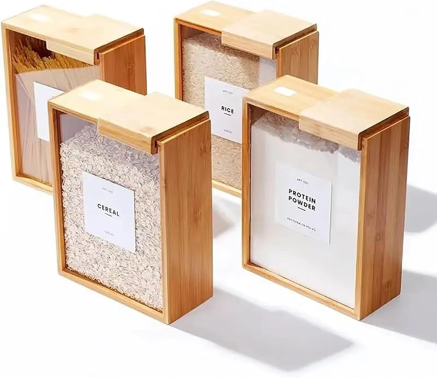 جعبه ذخیره سازی برنج، غلات و حبوبات چوبی بامبو، جعبه ذخیره سازی تنقلات، جعبه ذخیره سازی چوب جامد، دستگاه پخش کننده غلات بامبو، ذخیره سازی آرد (1 عدد) جعبه ذخیره سازی برنج، غلات و حبوبات چوبی بامبو، جعبه ذخیره سازی تنقلات، جعبه ذخیره سازی چوب جامد، دستگاه پخش کننده غلات بامبو، ذخیره سازی آرد (1 عدد)