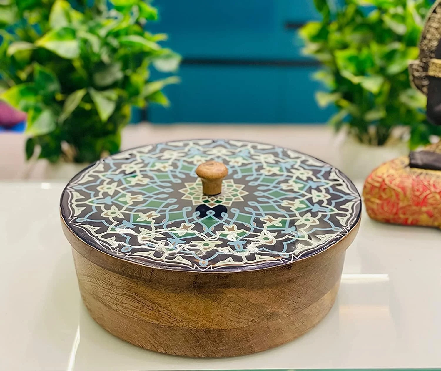 ظرف نگهداری نان روتی Acewood / ظرف چاپاتی / جعبه چوبی / ظرف خورشت چوبی برای آشپزخانه / هدیه دیوالی