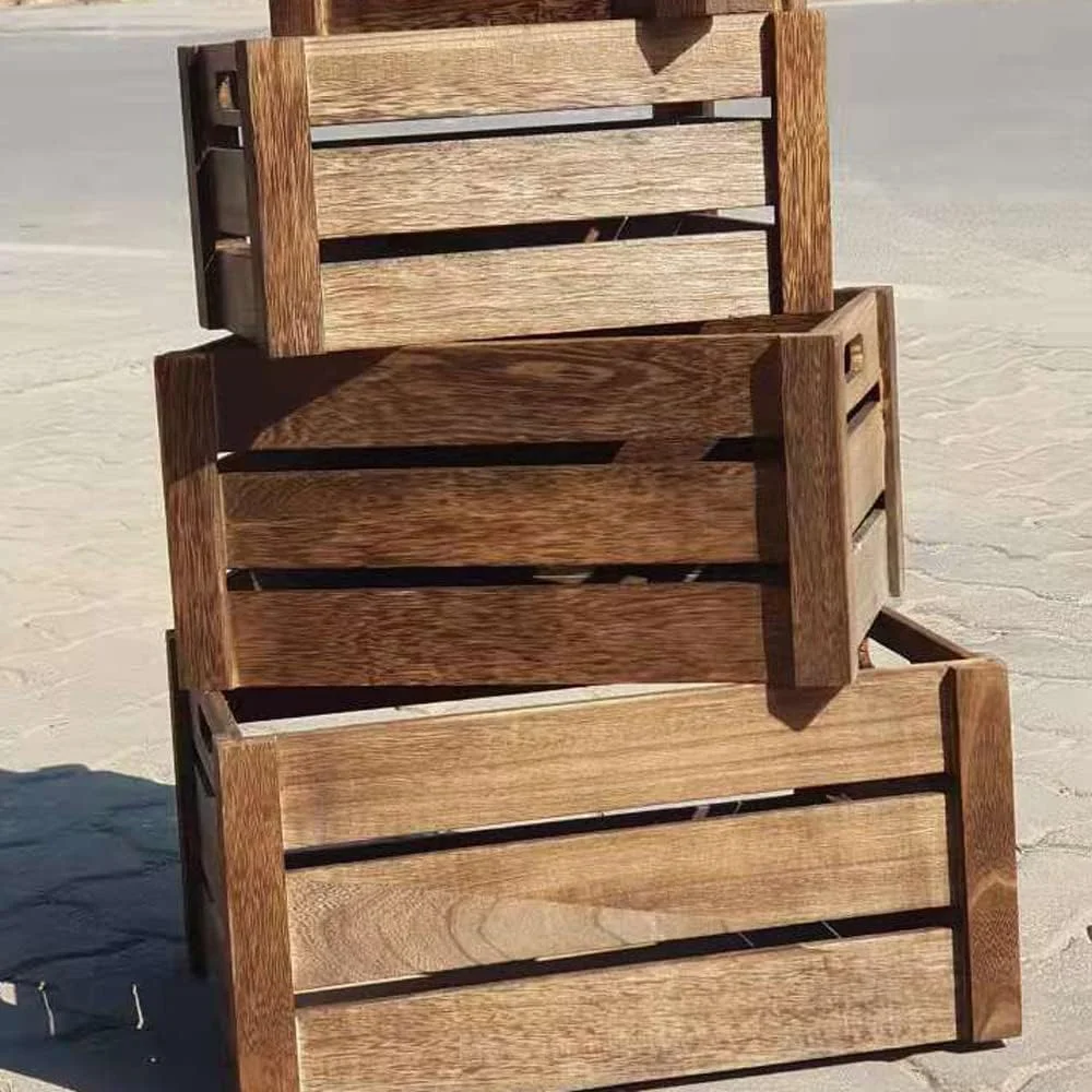 جعبه ذخیره سازی چوبی جامد جدید LINGWEI چهار در یک، جعبه ذخیره سازی بزرگ چوبی، جعبه میوه ای توخالی ضخیم با زاویه پیچیده - قهوه ای جعبه ذخیره سازی چوبی جامد جدید LINGWEI چهار در یک، جعبه ذخیره سازی بزرگ چوبی، جعبه میوه ای توخالی ضخیم با زاویه پیچیده - قهوه ای