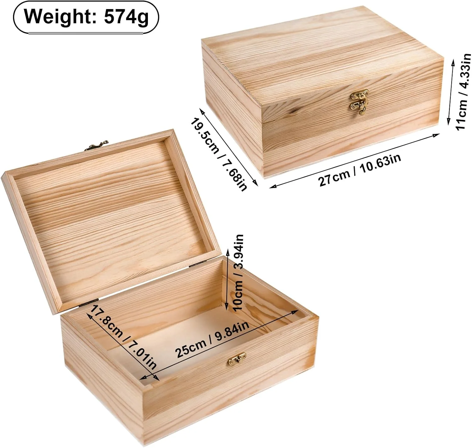 جعبه چوبی خام با درب لولایی، بسته 1 عددی - 27x19x11 سانتی متر، جعبه نگهداری چوبی صاف و رنگ نشده برای صنایع دستی، جواهرات، نقاشی DIY، بسته بندی هدیه - سبک و مقاوم در برابر تاب برداشتن جعبه چوبی خام با درب لولایی، بسته 1 عددی - 27x19x11 سانتی متر، جعبه نگهداری چوبی صاف و رنگ نشده برای صنایع دستی، جواهرات، نقاشی DIY، بسته بندی هدیه - سبک و مقاوم در برابر تاب برداشتن