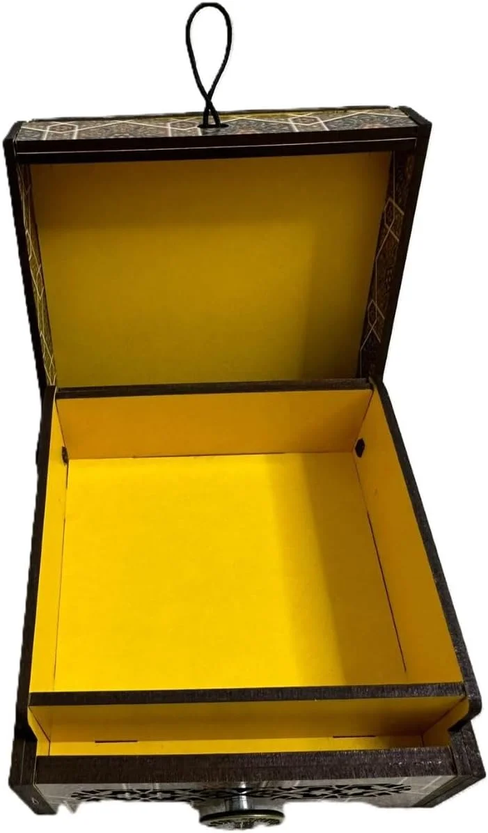 جعبه نگهداری چوبی تزئینی طرح دار، 15x15 سانتی متر - حکاکی های پیچیده، جواهرات، آجیل، زعفران، جعبه هدیه، تنقلات جعبه نگهداری چوبی تزئینی طرح دار، 15x15 سانتی متر - حکاکی های پیچیده، جواهرات، آجیل، زعفران، جعبه هدیه، تنقلات