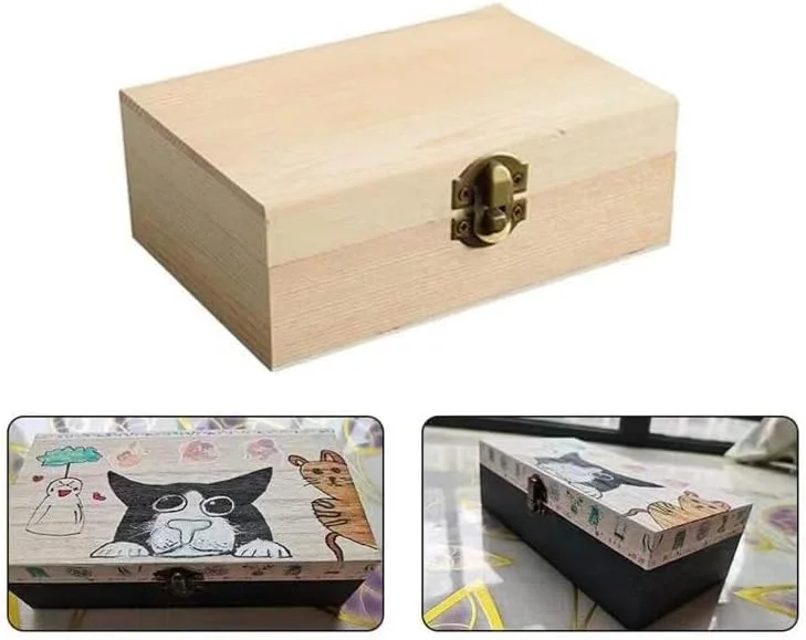 جعبه چوبی خام NA، جعبه نگهداری 20x10x6 سانتیمتری با درب لولایی، جعبه چوبی کوچک مستطیلی برای سوغاتی و صنایع دستی، جعبه هدیه DIY صنایع دستی، رنگ چوب (002) جعبه چوبی خام NA، جعبه نگهداری 20x10x6 سانتیمتری با درب لولایی، جعبه چوبی کوچک مستطیلی برای سوغاتی و صنایع دستی، جعبه هدیه DIY صنایع دستی، رنگ چوب (002)
