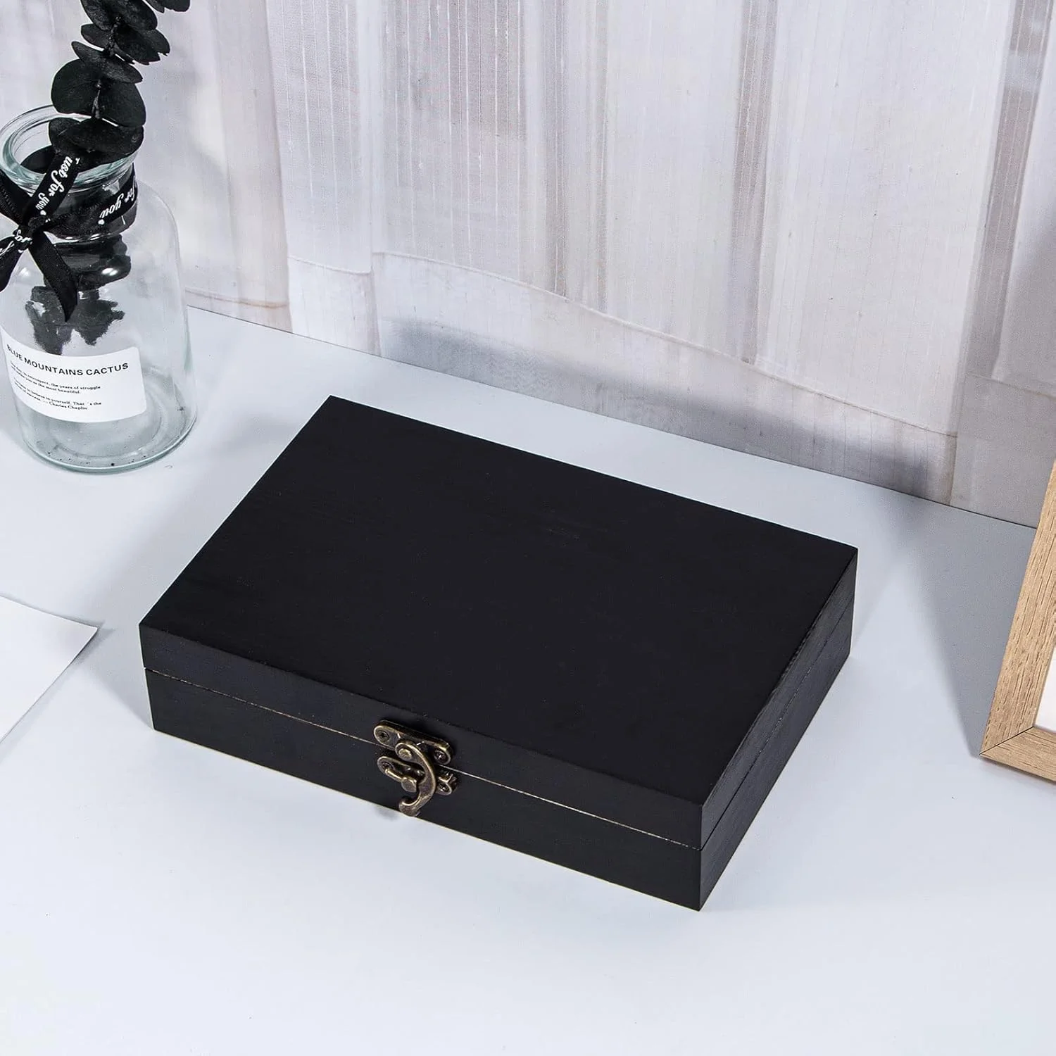 جعبه چوبی خام ددوت با درب لولایی، 7.8x5.1x1.96 اینچ، جعبه سیگار چوبی، جعبه یادگاری مستطیلی، جعبه چوبی با قفل، جعبه نگهداری برای صنایع دستی DIY، دکوراسیون منزل، جواهرات - مشکی جعبه چوبی خام ددوت با درب لولایی، 7.8x5.1x1.96 اینچ، جعبه سیگار چوبی، جعبه یادگاری مستطیلی، جعبه چوبی با قفل، جعبه نگهداری برای صنایع دستی DIY، دکوراسیون منزل، جواهرات - مشکی