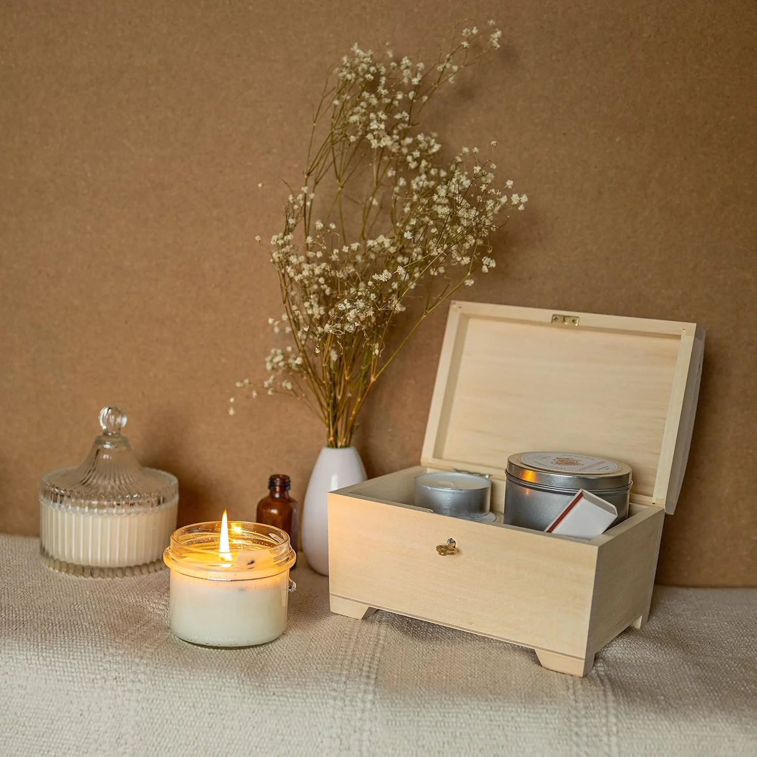 جعبه جواهرات چوبی قفلدار بزرگ Creative Deco | 20 x 14.5 x 11.7 سانتیمتر | جعبه نگهداری با درب، قفل و کلید | ساده، رنگ نشده و خام | صندوقچه گنجینه یادگاری صنایع دستی جعبه جواهرات چوبی قفلدار بزرگ Creative Deco | 20 x 14.5 x 11.7 سانتیمتر | جعبه نگهداری با درب، قفل و کلید | ساده، رنگ نشده و خام | صندوقچه گنجینه یادگاری صنایع دستی