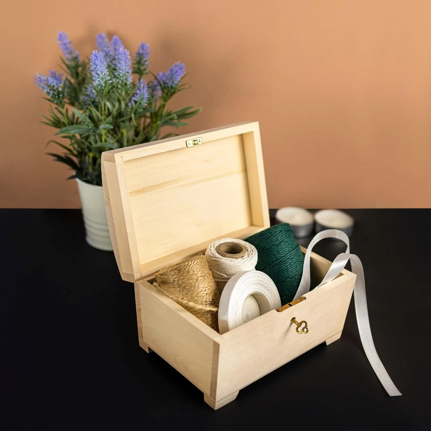 جعبه جواهرات چوبی قفلدار بزرگ Creative Deco | 20 x 14.5 x 11.7 سانتیمتر | جعبه نگهداری با درب، قفل و کلید | ساده، رنگ نشده و خام | صندوقچه گنجینه یادگاری صنایع دستی جعبه جواهرات چوبی قفلدار بزرگ Creative Deco | 20 x 14.5 x 11.7 سانتیمتر | جعبه نگهداری با درب، قفل و کلید | ساده، رنگ نشده و خام | صندوقچه گنجینه یادگاری صنایع دستی