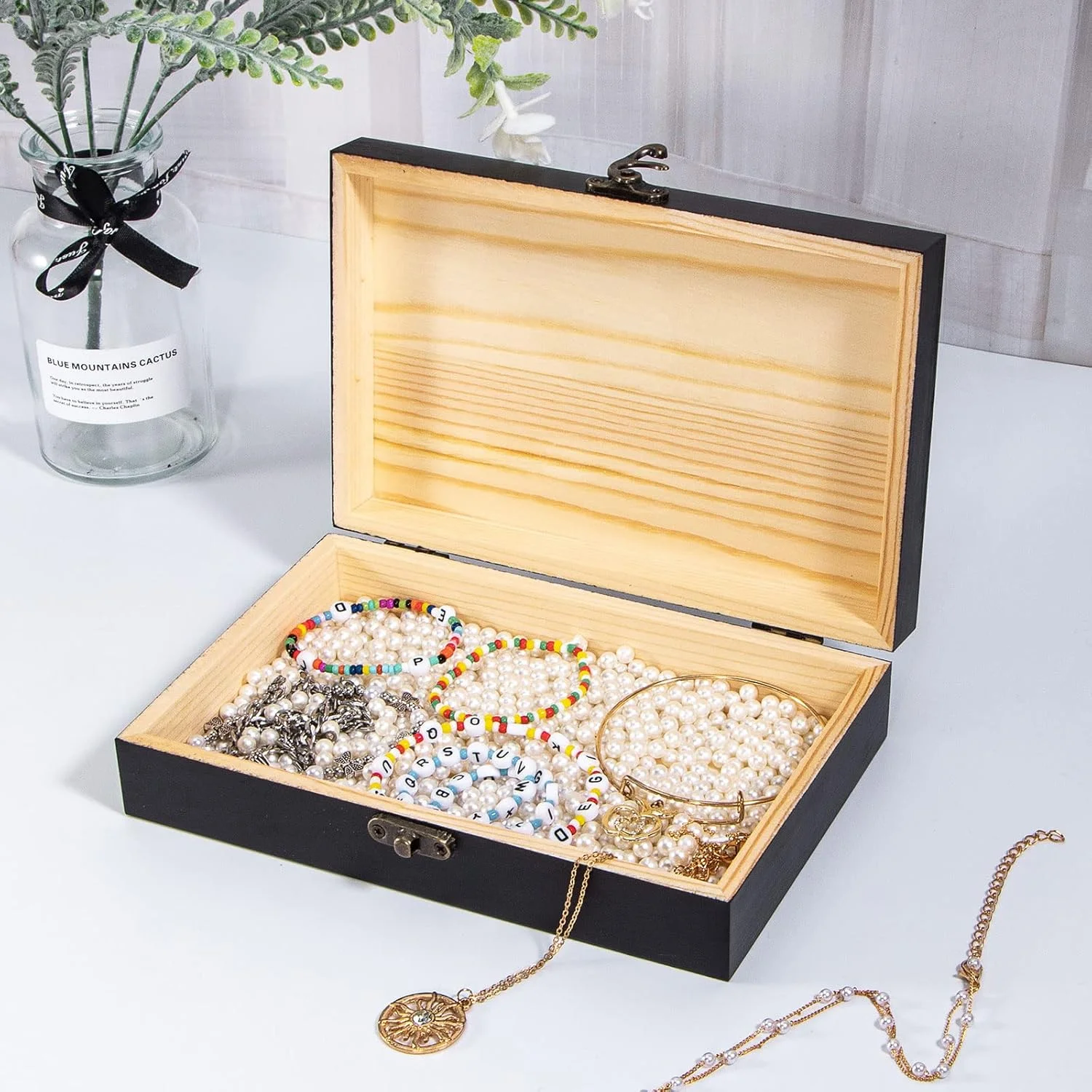 جعبه چوبی خام ددوت با درب لولایی، 7.8x5.1x1.96 اینچ، جعبه سیگار چوبی، جعبه یادگاری مستطیلی، جعبه چوبی با قفل، جعبه نگهداری برای صنایع دستی DIY، دکوراسیون منزل، جواهرات - مشکی جعبه چوبی خام ددوت با درب لولایی، 7.8x5.1x1.96 اینچ، جعبه سیگار چوبی، جعبه یادگاری مستطیلی، جعبه چوبی با قفل، جعبه نگهداری برای صنایع دستی DIY، دکوراسیون منزل، جواهرات - مشکی