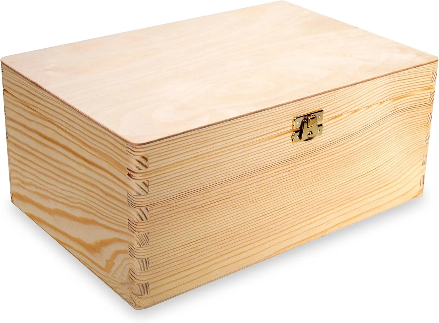 جعبه چوبی درب دار - جعبه نگهداری و تزئینی چوبی طبیعی 30x20x13.5 سانتی متر - جعبه یادگاری، صنایع دستی و هدیه