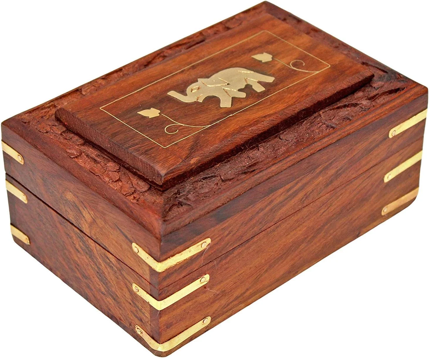 جعبه جواهرات چوبی گاردن آف آرتز، جعبه نگهداری با حکاکی (6X4)، جعبه قدیمی
