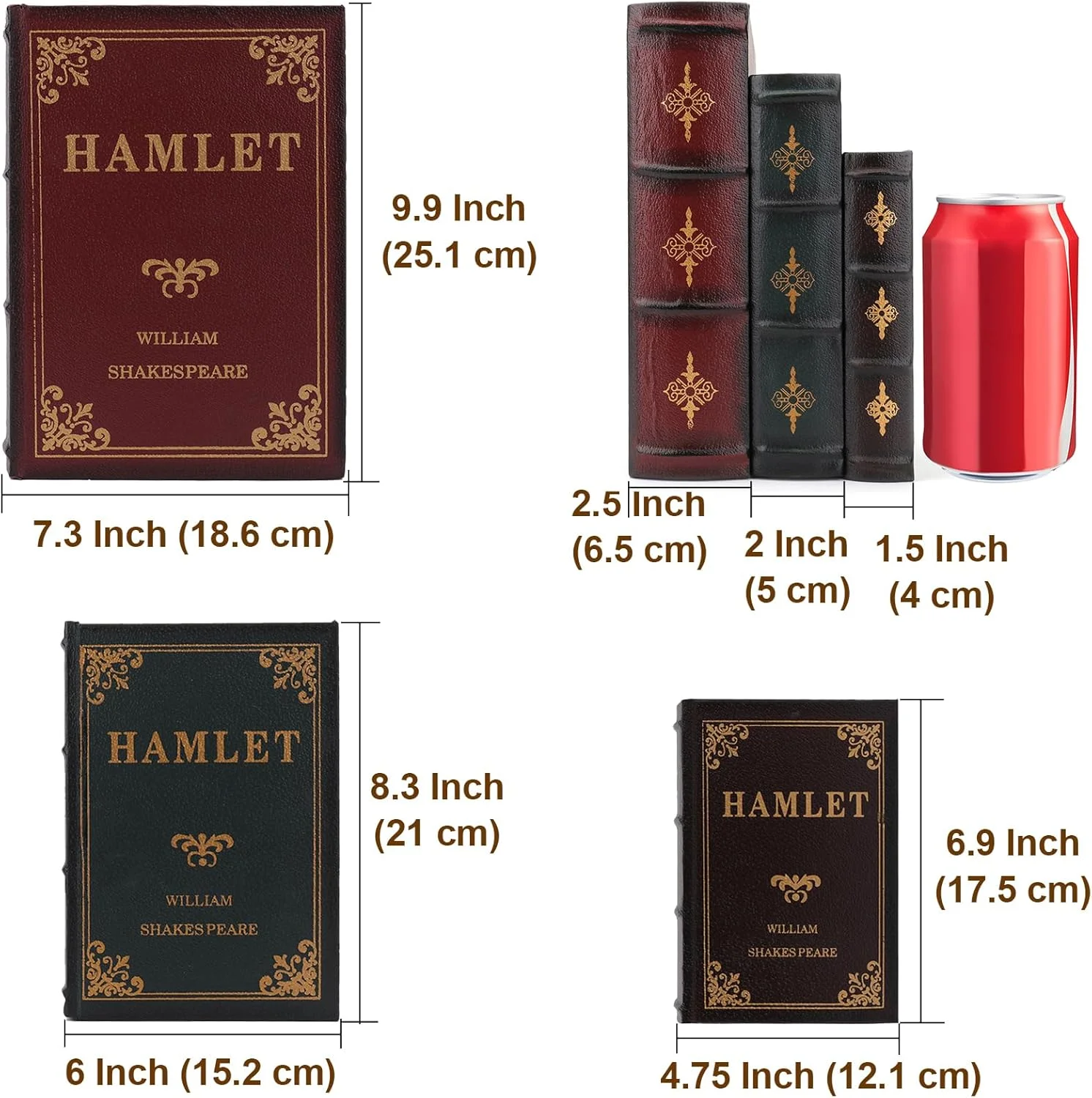 جعبه کتاب دکوری توسنیل، بسته 3 عددی، جعبه های کتاب چوبی عتیقه، جعبه نگهداری کتاب قدیمی جعبه کتاب دکوری توسنیل، بسته 3 عددی، جعبه های کتاب چوبی عتیقه، جعبه نگهداری کتاب قدیمی