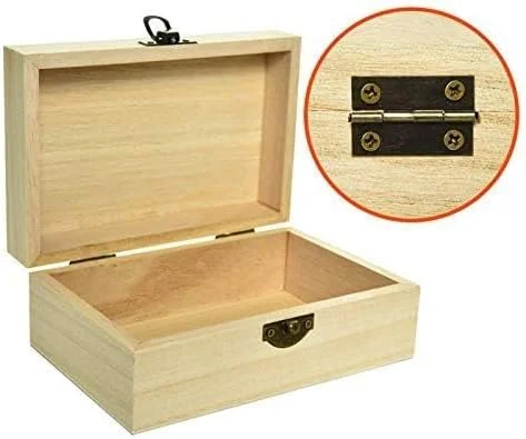 جعبه چوبی خام 6 عددی مستطیلی با لولا برای هنرهای دستی عید پاک، سرگرمی ها، جواهرات (12.7x7.3x5 سانتی متر) جعبه چوبی خام 6 عددی مستطیلی با لولا برای هنرهای دستی عید پاک، سرگرمی ها، جواهرات (12.7x7.3x5 سانتی متر)
