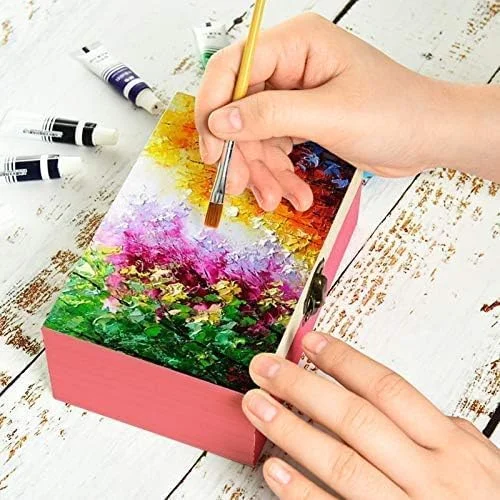 جعبه چوبی خام 6 عددی مستطیلی با لولا برای هنرهای دستی عید پاک، سرگرمی ها، جواهرات (12.7x7.3x5 سانتی متر) جعبه چوبی خام 6 عددی مستطیلی با لولا برای هنرهای دستی عید پاک، سرگرمی ها، جواهرات (12.7x7.3x5 سانتی متر)
