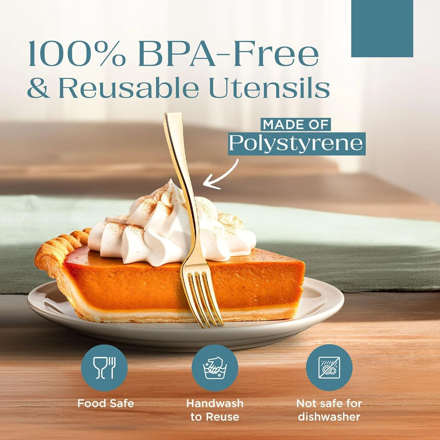 چنگال های کوچک پلاستیکی طلایی Bukela - چنگال های یکبار مصرف دسر و پیش غذا برای تست - 4 اینچ (بسته 36 عددی)