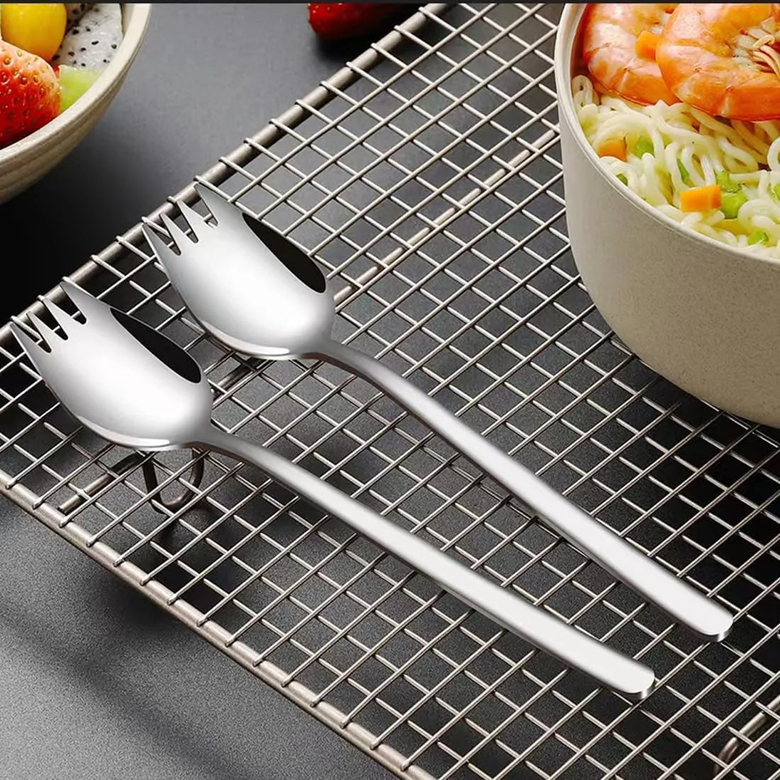 قاشق چنگالی WRIVQSYO، بسته 4 عددی، قاشق چنگالی استیل 18/10، قاشق چنگالی فلزی برای استفاده روزمره خانگی، دسته بلند 7.4 اینچی، قاشق دسر، قاشق بستنی، چنگال سالاد، قاشق چنگالی برای پیش غذا میوه و دسر قاشق چنگالی WRIVQSYO، بسته 4 عددی، قاشق چنگالی استیل 18/10، قاشق چنگالی فلزی برای استفاده روزمره خانگی، دسته بلند 7.4 اینچی، قاشق دسر، قاشق بستنی، چنگال سالاد، قاشق چنگالی برای پیش غذا میوه و دسر