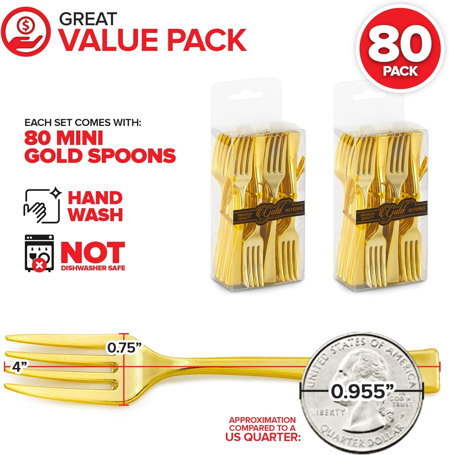 چنگال های مینی طلایی Stock Your Home، 4 اینچی (80 عدد)، چنگال پلاستیکی یکبار مصرف برای پیش غذا، فنجان های دسر، نمونه های کوچک غذا، پیش غذاهای کوچک، تخته پنیر، پذیرایی عروسی چنگال های مینی طلایی Stock Your Home، 4 اینچی (80 عدد)، چنگال پلاستیکی یکبار مصرف برای پیش غذا، فنجان های دسر، نمونه های کوچک غذا، پیش غذاهای کوچک، تخته پنیر، پذیرایی عروسی