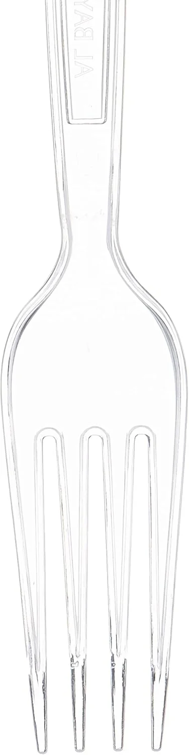 ست چنگال پلاستیکی سنگین Fun® - ست چنگال شفاف - ایده آل برای خوردن سالاد، دسر، پیش غذا، سالاد میوه، غذای چینی و موارد دیگر | ایمن برای شستشو با دست | چنگال شام، چنگال غذاخوری ایده آل برای خانواده ست چنگال پلاستیکی سنگین Fun® - ست چنگال شفاف - ایده آل برای خوردن سالاد، دسر، پیش غذا، سالاد میوه، غذای چینی و موارد دیگر | ایمن برای شستشو با دست | چنگال شام، چنگال غذاخوری ایده آل برای خانواده