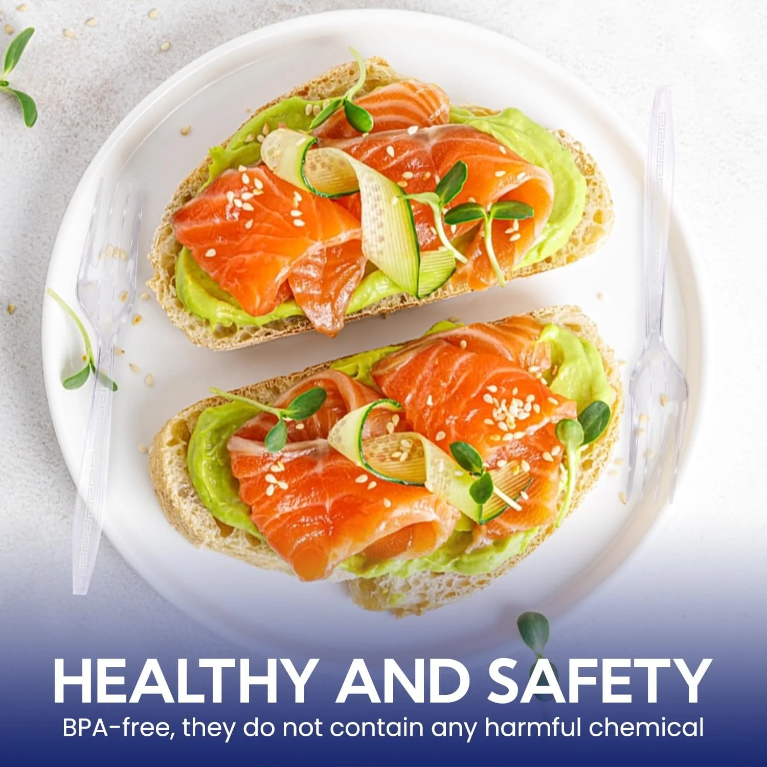 SNH بسته بندی 50 عددی چنگال پلاستیکی شفاف - چنگال یکبار مصرف سنگین وزن، کارد و چنگال شفاف سنگین - ظروف پلاستیکی - ایده آل برای مهمانی ها و رستوران ها SNH بسته بندی 50 عددی چنگال پلاستیکی شفاف - چنگال یکبار مصرف سنگین وزن، کارد و چنگال شفاف سنگین - ظروف پلاستیکی - ایده آل برای مهمانی ها و رستوران ها