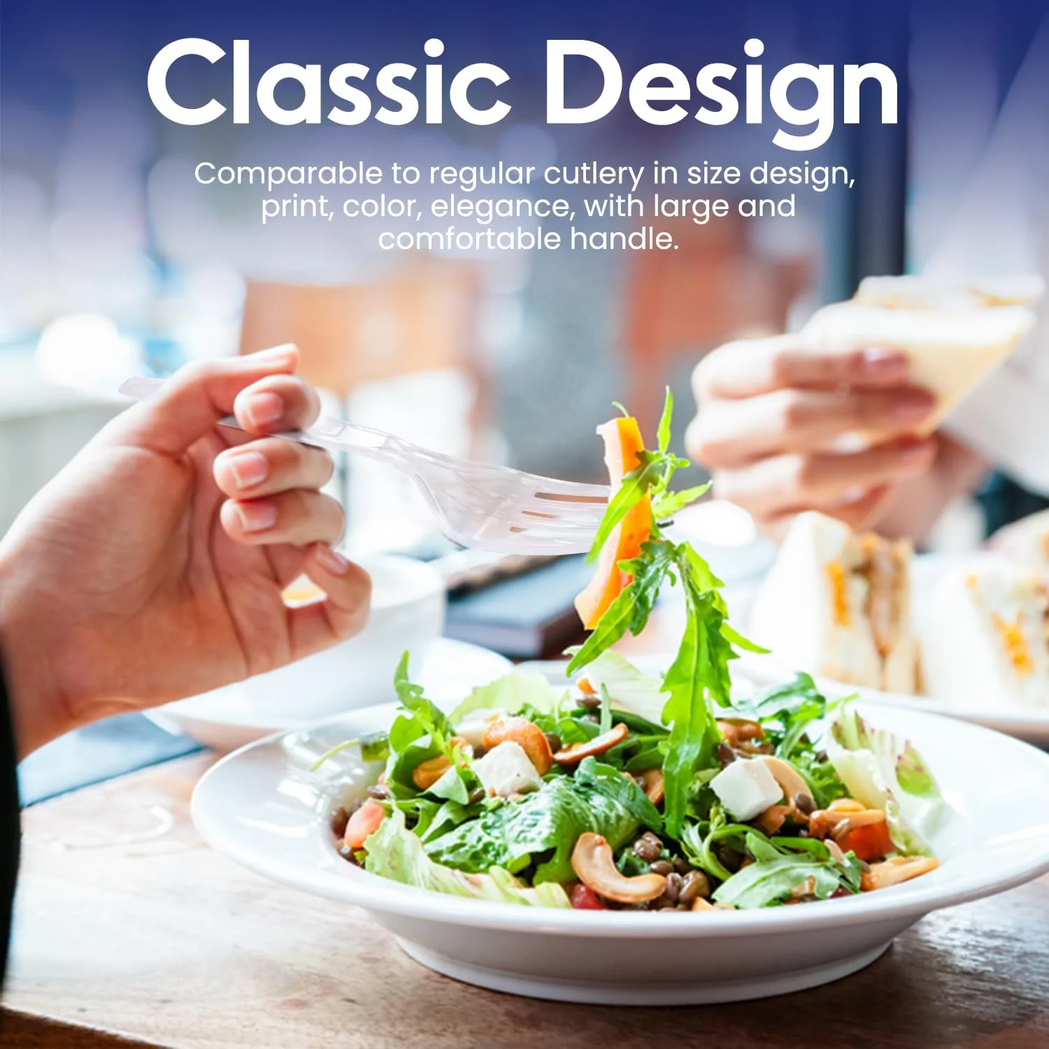 SNH بسته بندی 50 عددی چنگال پلاستیکی شفاف - چنگال یکبار مصرف سنگین وزن، کارد و چنگال شفاف سنگین - ظروف پلاستیکی - ایده آل برای مهمانی ها و رستوران ها SNH بسته بندی 50 عددی چنگال پلاستیکی شفاف - چنگال یکبار مصرف سنگین وزن، کارد و چنگال شفاف سنگین - ظروف پلاستیکی - ایده آل برای مهمانی ها و رستوران ها