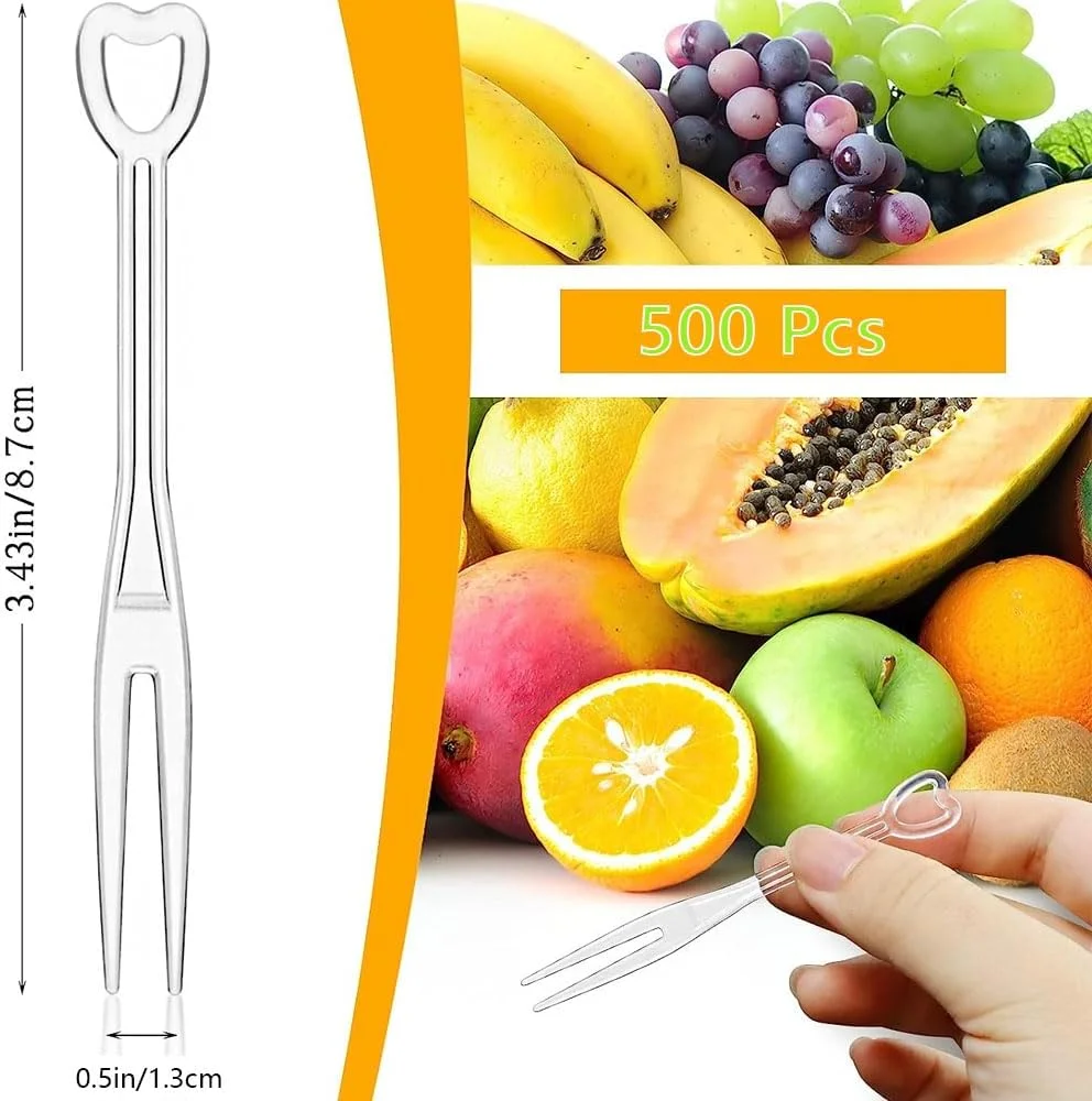 گودرن 500 عدد چنگال میوه پلاستیکی یکبار مصرف، چنگال های کوچک کیک یکبار مصرف چنگال های پیش غذا چنگال های کوچک دسر چوب های غذا، سیخ های دو شاخه خلال دندان های نوک تیز برای مهمانی و زندگی روزمره گودرن 500 عدد چنگال میوه پلاستیکی یکبار مصرف، چنگال های کوچک کیک یکبار مصرف چنگال های پیش غذا چنگال های کوچک دسر چوب های غذا، سیخ های دو شاخه خلال دندان های نوک تیز برای مهمانی و زندگی روزمره