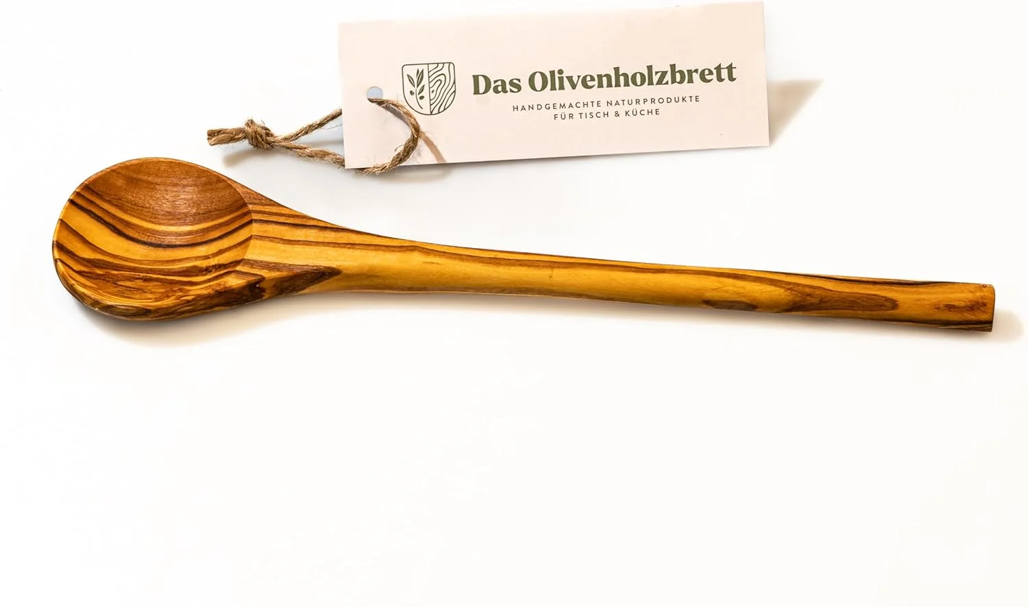 قاشق پخت و پز چوبی زیتون das Olivenholzbrett® با سر گرد و دسته گرد / قاشق چوبی / قاشق چوبی / قاشق چوبی پخت و پز / 30 سانتی متر