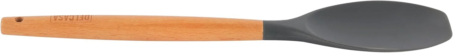 قاشق برنج سیلیکونی دسته چوبی دلکاسا مدل DC3172، مشکی/قهوه ای قاشق برنج سیلیکونی دسته چوبی دلکاسا مدل DC3172، مشکی/قهوه ای