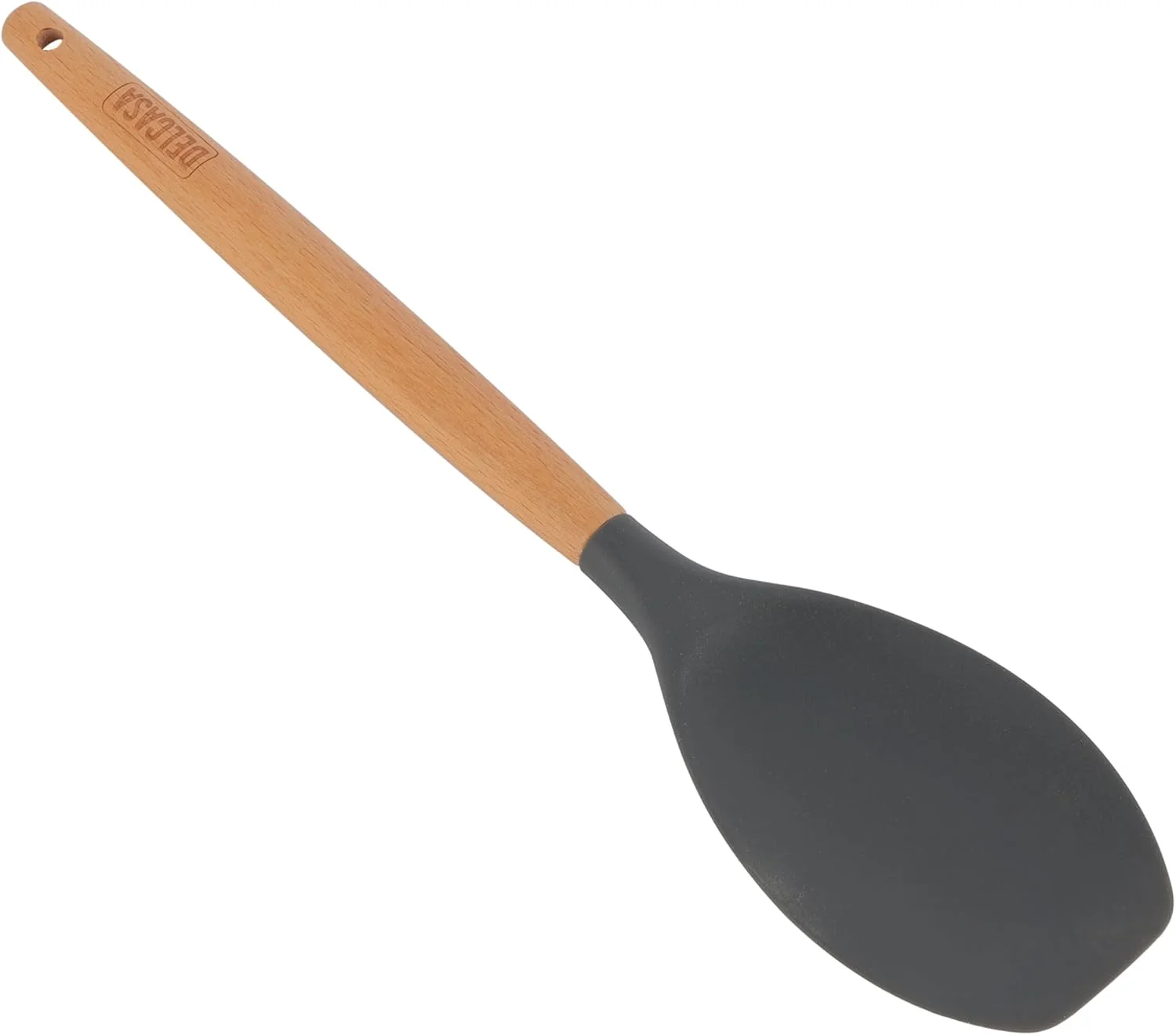 قاشق برنج سیلیکونی دسته چوبی دلکاسا مدل DC3172، مشکی/قهوه ای قاشق برنج سیلیکونی دسته چوبی دلکاسا مدل DC3172، مشکی/قهوه ای